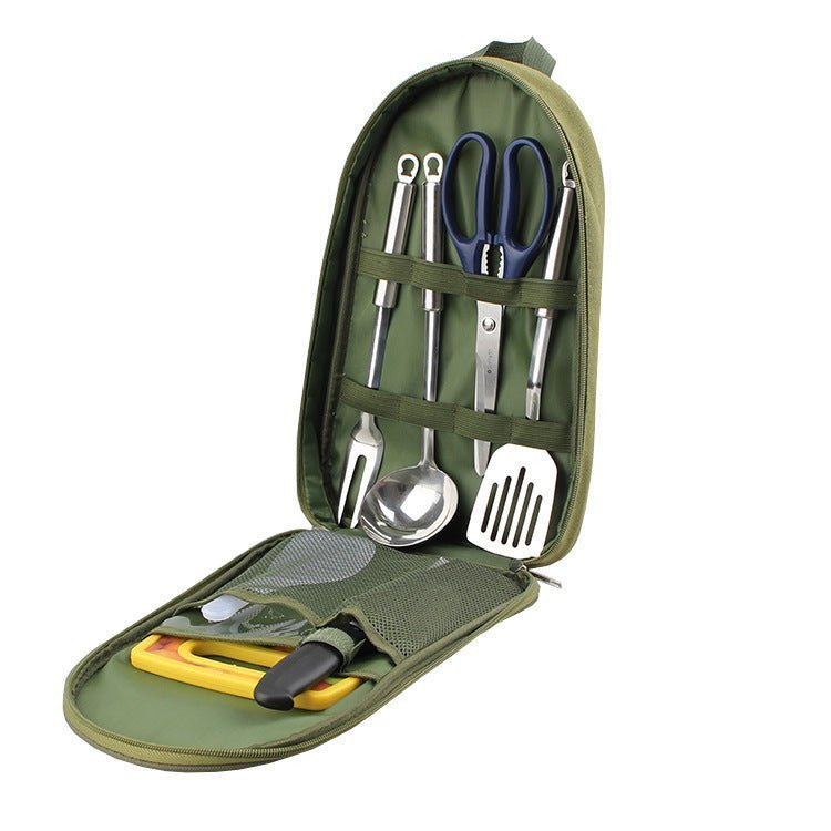 outdoor barbecue cookware set with chopping board and knife outdoor barbecue cookware set with chopping board and knife