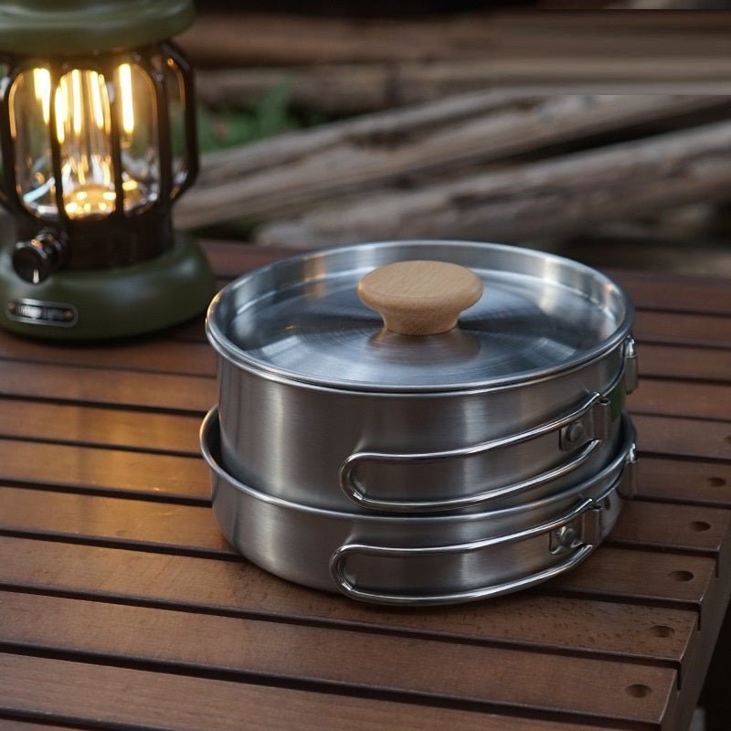 stainless steel folding handle pot set stainless steel folding handle pot set
