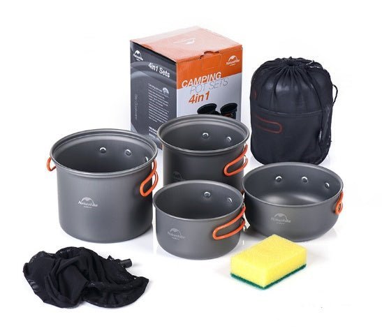 portable four in one aluminum cookware set for camping portable four in one aluminum cookware set for camping