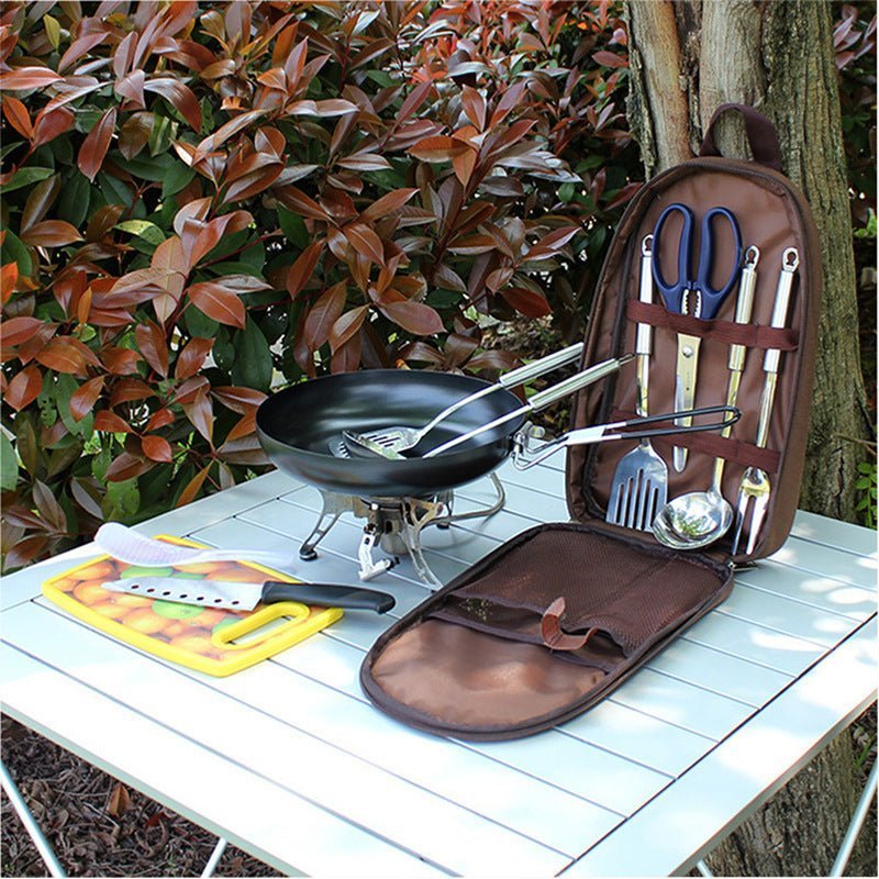 outdoor barbecue cookware set with chopping board and knife outdoor barbecue cookware set with chopping board and knife